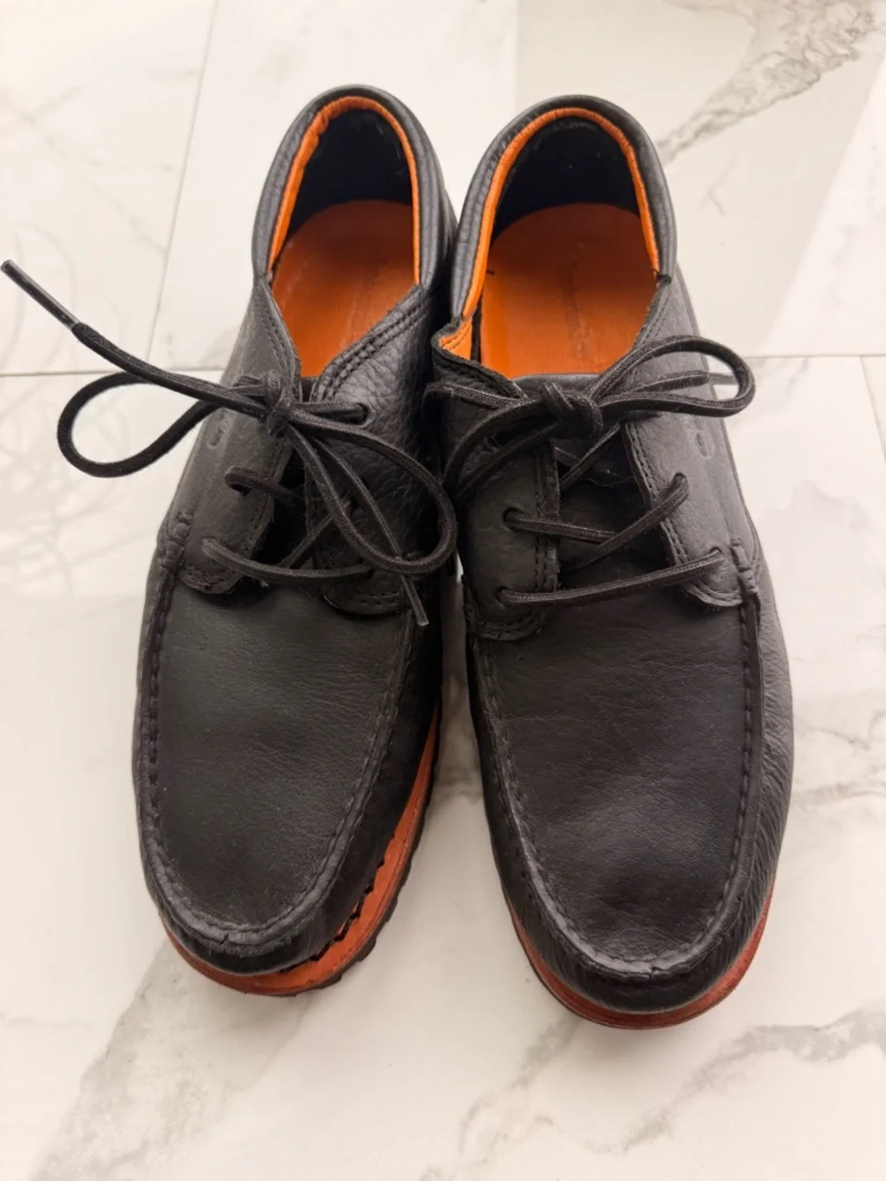 Timberland‎ Jacksons Landing Moc Toe Leather Lug Shoes Black Mens 8 Casual